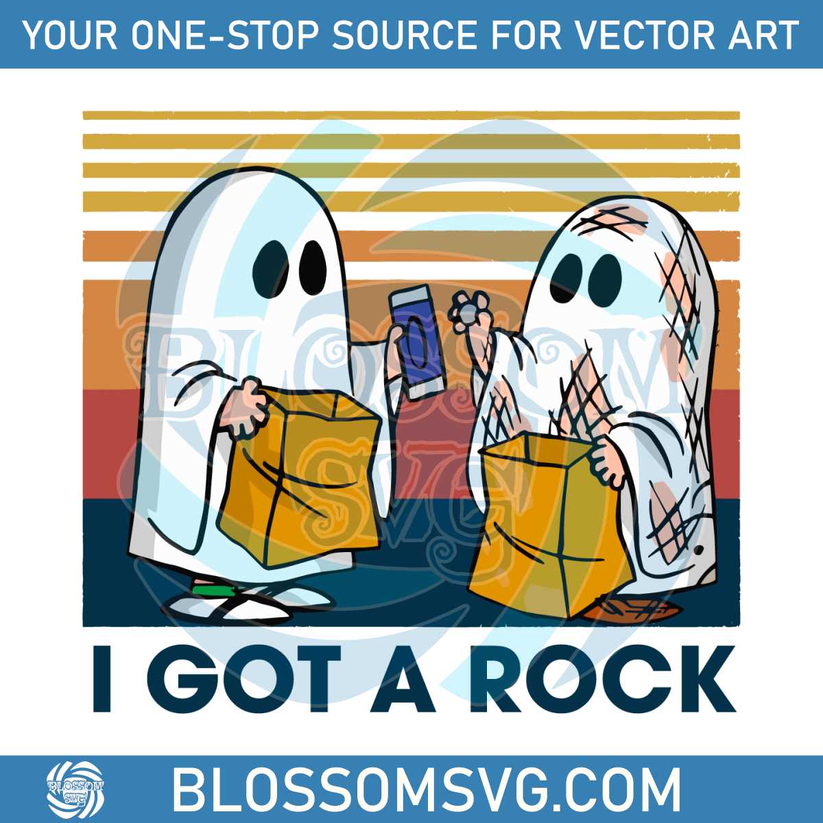 I Got A Rock Cute Couple Ghost SVG Graphic Design File