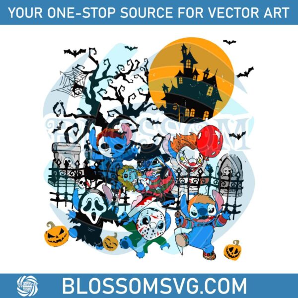 Vintage Disney Stitch Horror Halloween SVG Cutting File