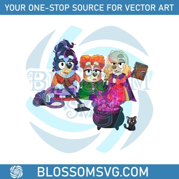 Funny Bluey Hocus Pocus Halloween PNG Download File