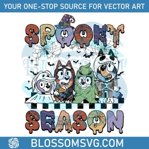 Vintage BIuey And Friends Spooky Season SVG Cricut File