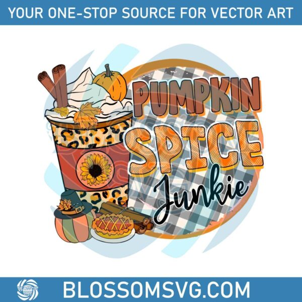 Vintage Pumpkin Spice Junkie PNG Sublimation Download