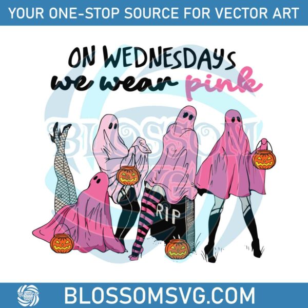 On Wednesday We Wear Pink Ghost Halloween SVG Download