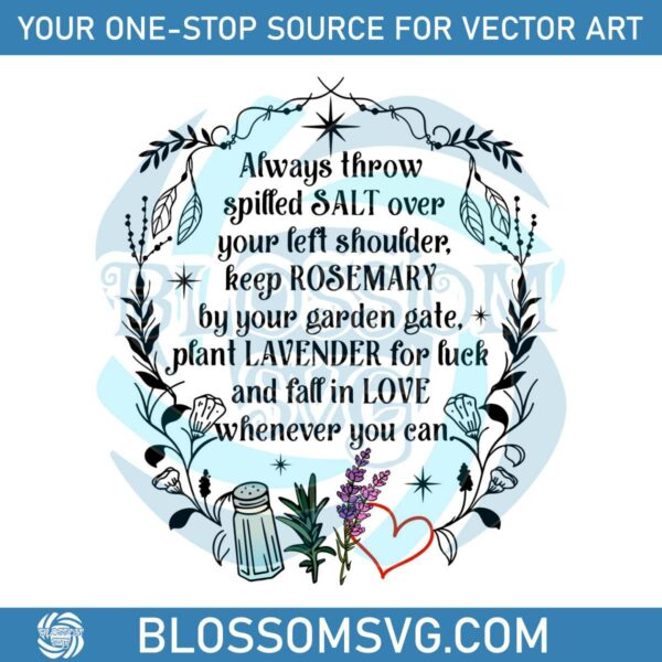 Practical Magic Salt Rosemary Lavender Lover SVG Digital File