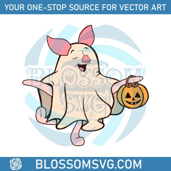Vintage Piglet Ghost Halloween Winnie The Boo SVG File