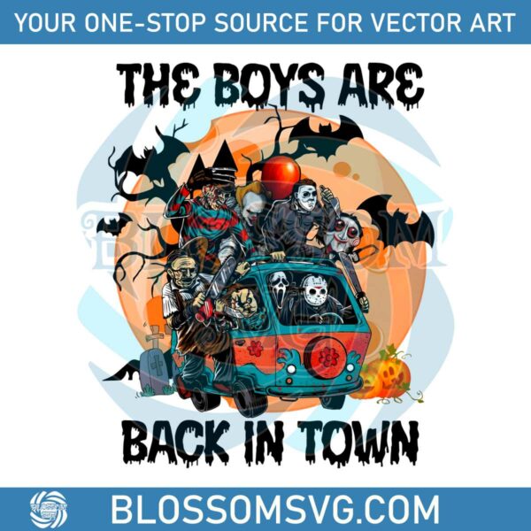 The Boy Are Back In Town PNG Spooky Halloween Bus PNG File
