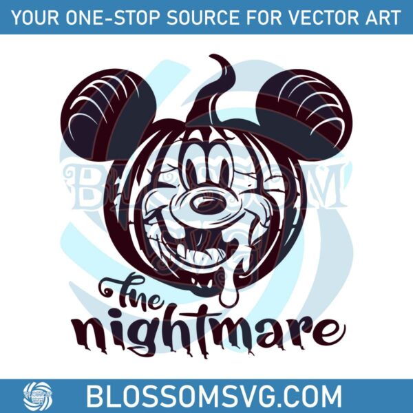 The Nightmare Disney Halloween Pumpkin Mickey Face SVG