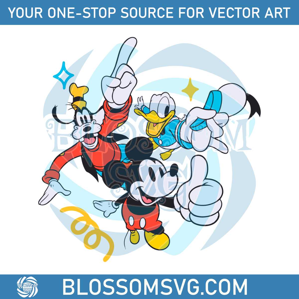 Mickey Goofy Donald Disney Friends SVG Digital Cricut File