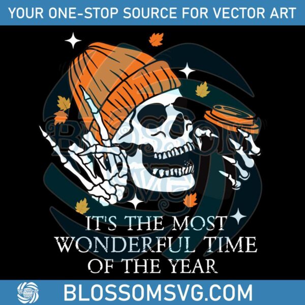 Skeleton Coffee Addict Most Wonderful Time Of The Year SVG