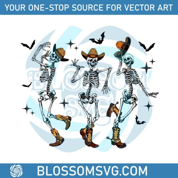 Halloween Dancing Skeleton Western Cowboy SVG Download