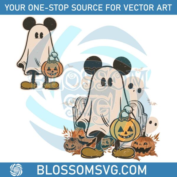 Vintage Disneyland Halloween Mickey Ghost SVG Digital File