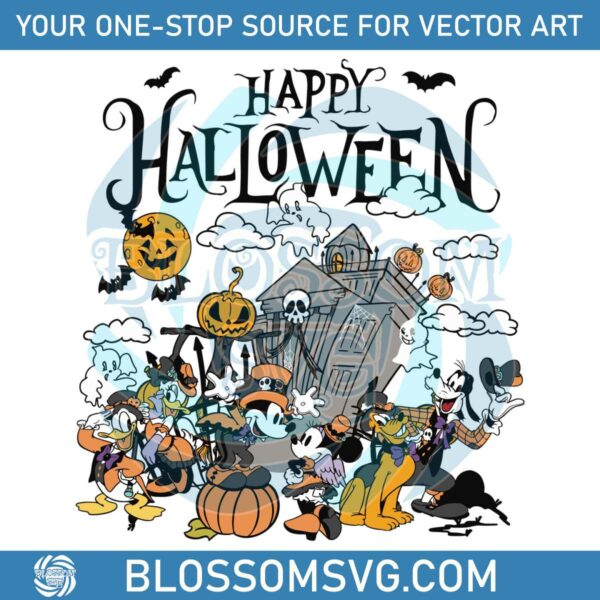 Vintage Disney Happy Halloween 2023 SVG Graphic Design File