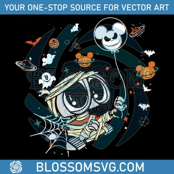 Cute Disney Mummy Wall E Halloween SVG File For Cricut