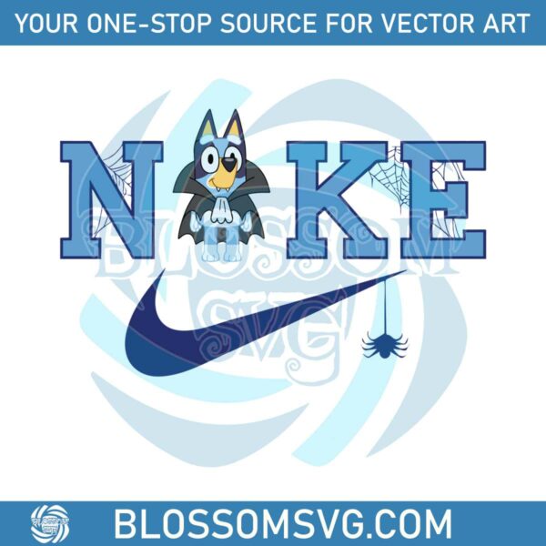 Disney Halloween Bluey Heeler Nike Logo SVG Design File