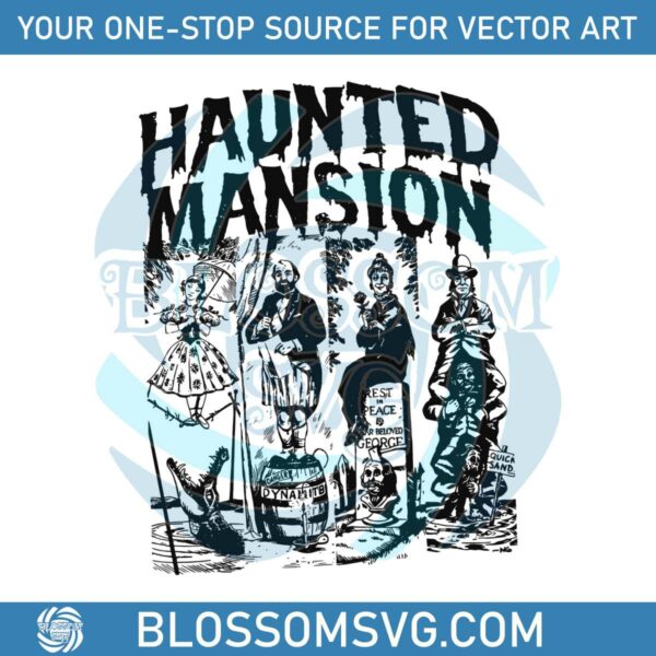 Vintage The Haunted Mansion Disney Halloween SVG Cricut File