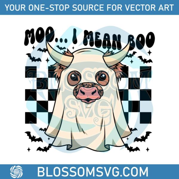 Moo I Mean Boo Funny Halloween SVG Graphic Design File