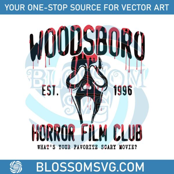 Vintage Halloween Woodsboro Horror Film Club SVG Cricut File