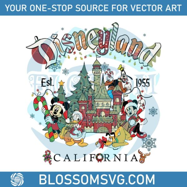 Vintage Disneyland Mickey And Friend Christmas SVG File