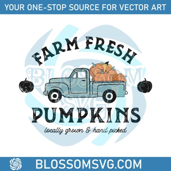 Retro Farm Fresh Pumpkin Trucks SVG Graphic Design File