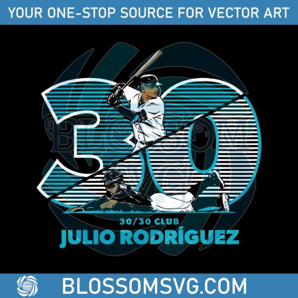 Vintage Julio Rodriguez SVG Seattle Mariners Player SVG File