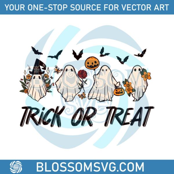 Halloween Ghost Trick or Treat SVG Spooky Season SVG File