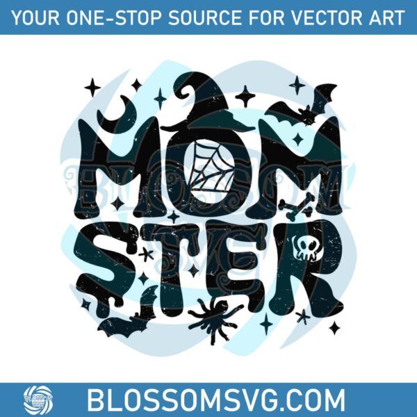 Vintage Momster Witch SVG Halloween Mom SVG Download