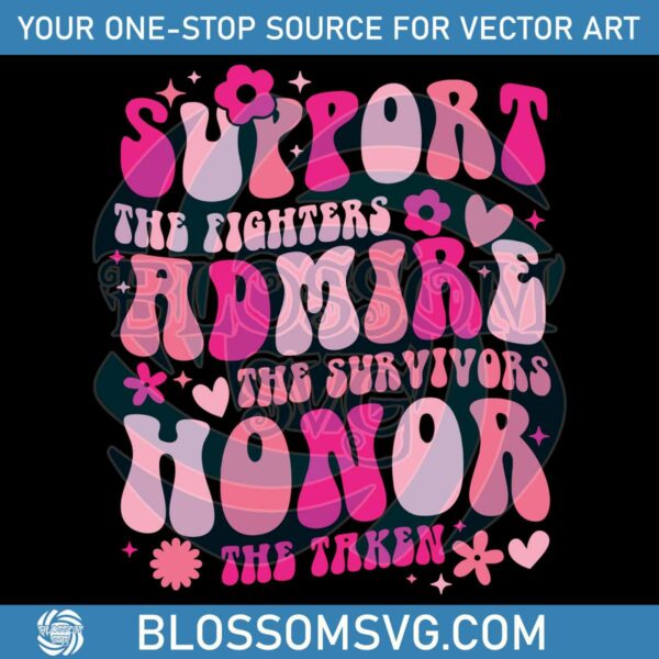 Breast Cancer Support The Fighters SVG Cutting Digital File