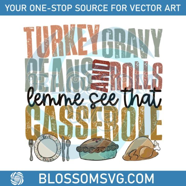 Turkey Gravy Beans SVG Thanksgiving Casserole SVG Cricut File