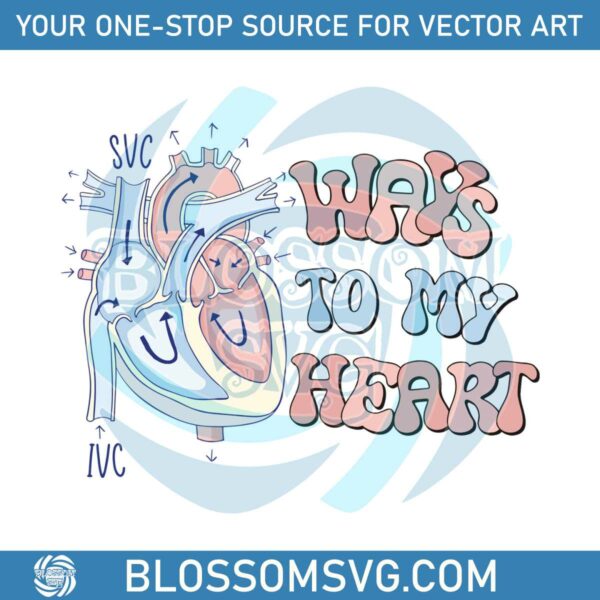 Way To My Heart Cardiac Nurse SVG Digital Cricut File