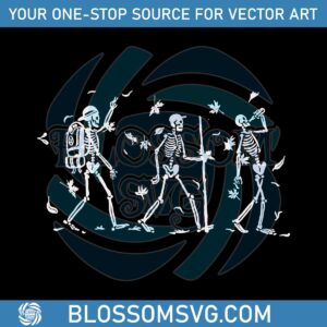 Vintage Fall Vibe Skeletons Hiking SVG Cutting Digital File