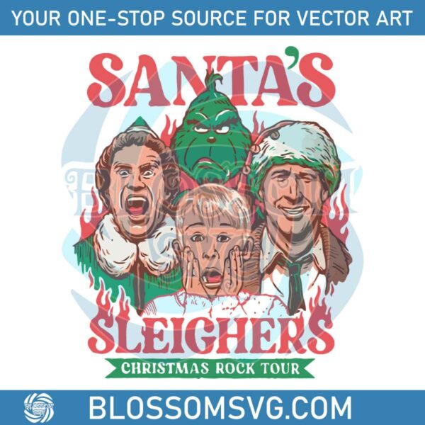 santas-sleighers-christmas-rock-tour-svg-digital-cricut-file