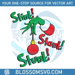 Retro Grinch Stink Stank Stunk SVG Graphic Design File