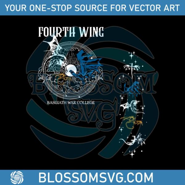 Vintage Fourth Wing Basgiath War College SVG Download