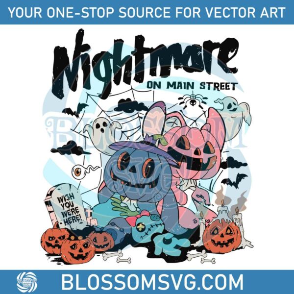 Stitch Angel Nightmare On Main Street SVG Design File