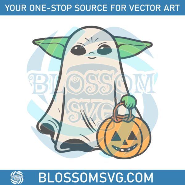 Vintage Star Wars Baby Yoda Ghost SVG Download File