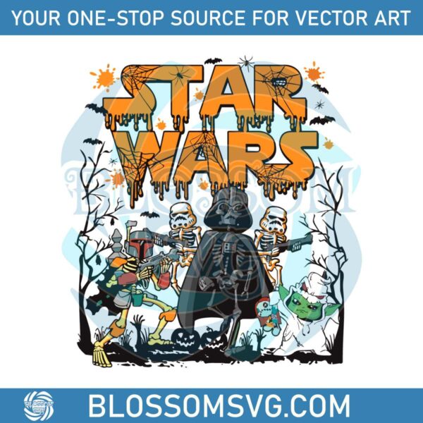 Retro Disney Star Wars Characters Spooky Vibe SVG Cricut File