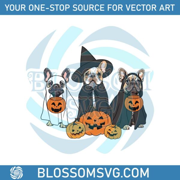 Ghost And Witch Pumpkin French Bulldog PNG Download