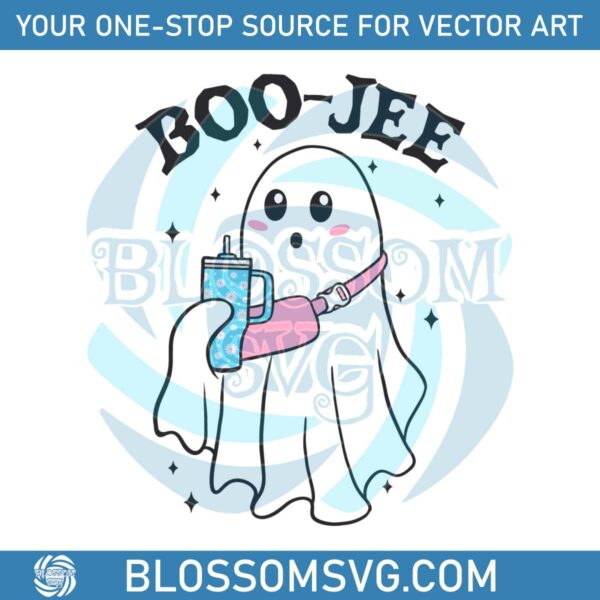 Boo Jee Halloween Ghost Coffee SVG Cutting Digital File