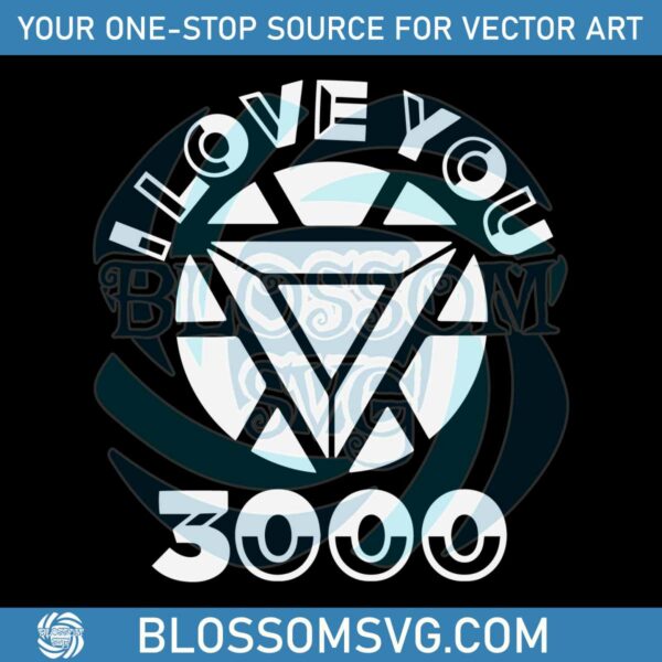 I Love You 3000 Iron Man Logo SVG Cutting Digital File