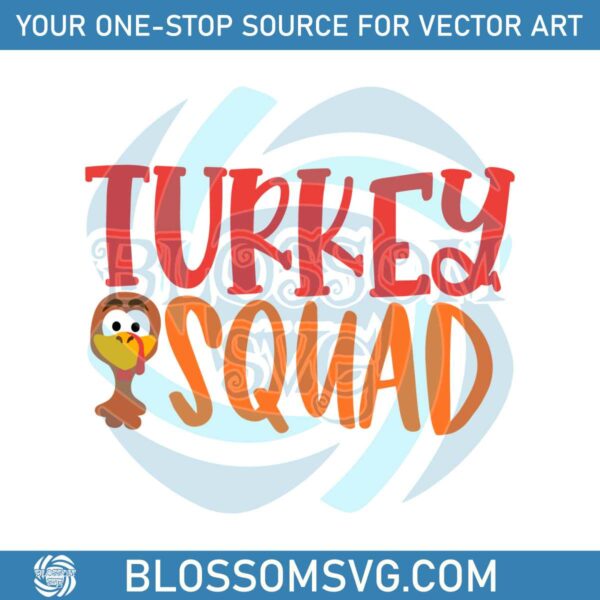 Turkey Squad Groovy Thanksgiving SVG Digital Cricut File