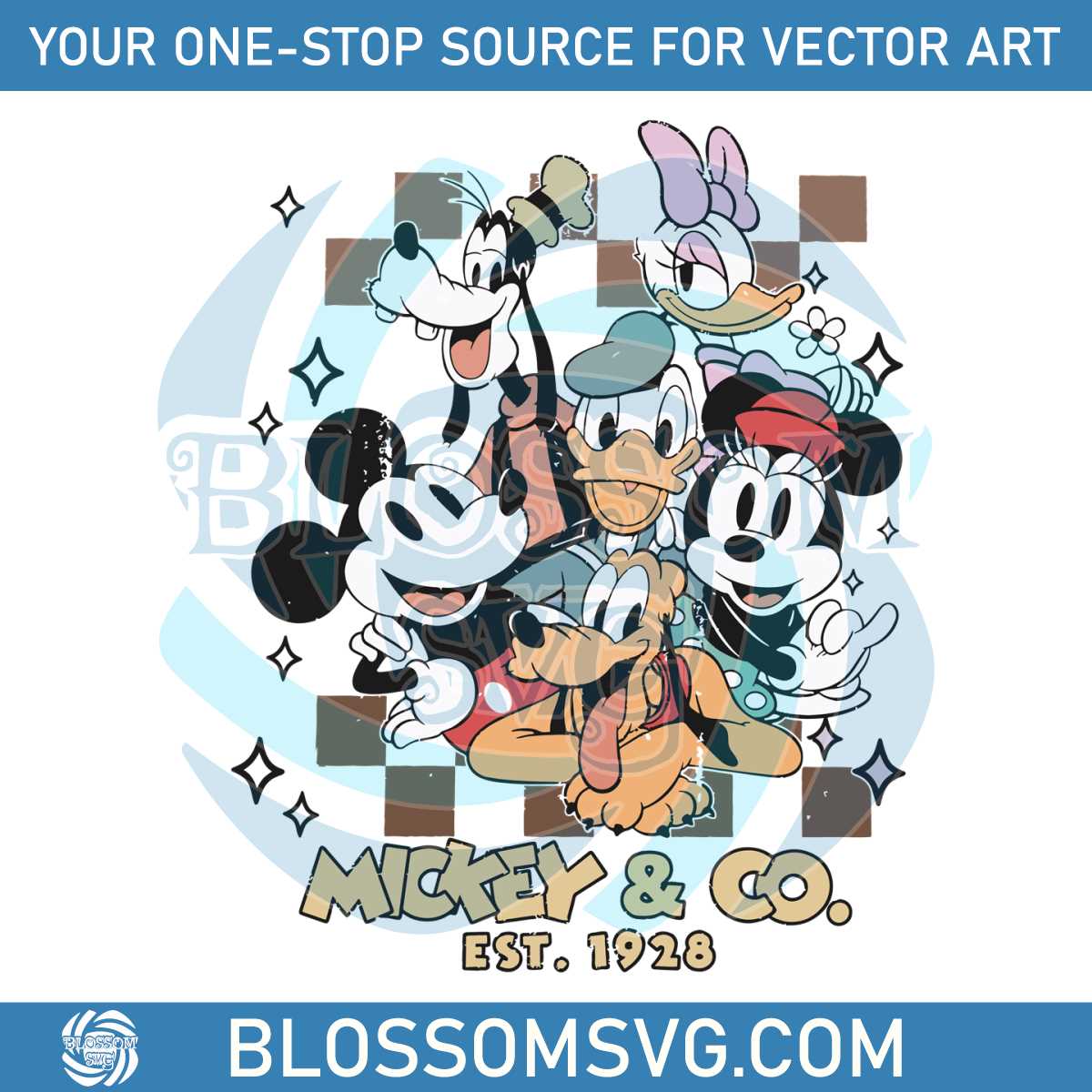 Retro Vintage Disney Mickey And Co Est 1928 SVG Cricut File