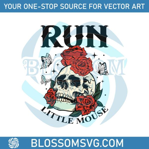 run-little-mouse-floral-skeleton-skull-svg-cutting-file