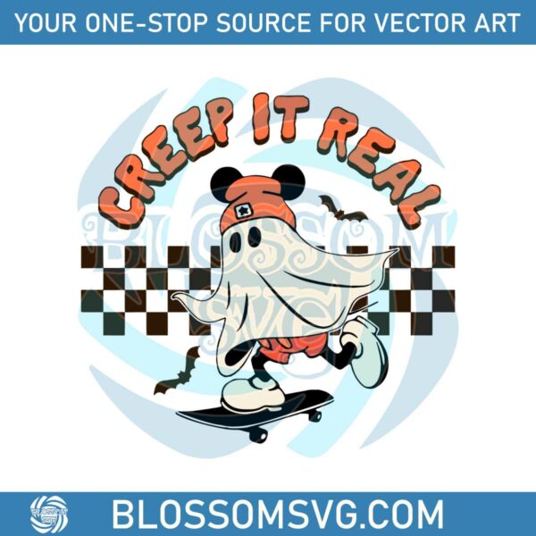 Retro Mickey Ghost Creep It Real SVG Graphic Design File