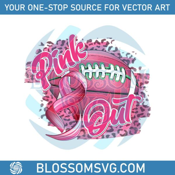 Pink Out Leopard Football Pink Ribbon PNG Download