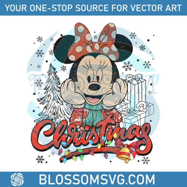 Vintage Cute Minnie Disney Christmas SVG Download File