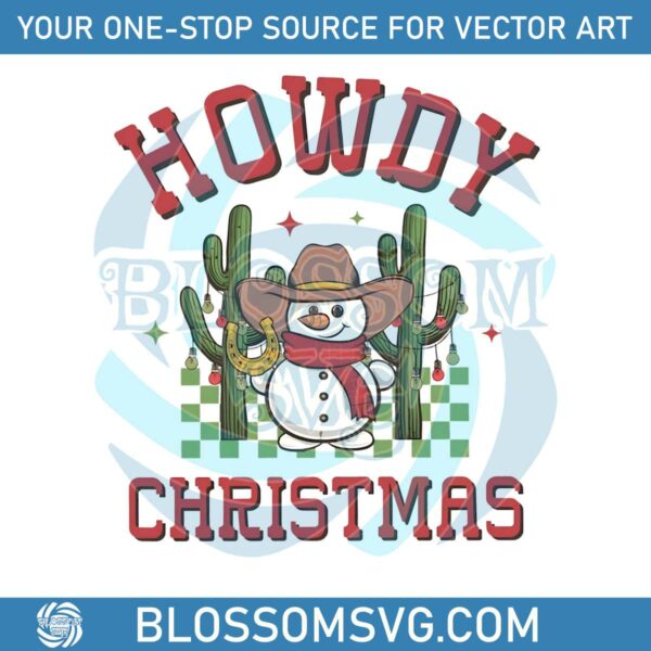 Funny Howdy Christmas Cactus PNG Sublimation Download