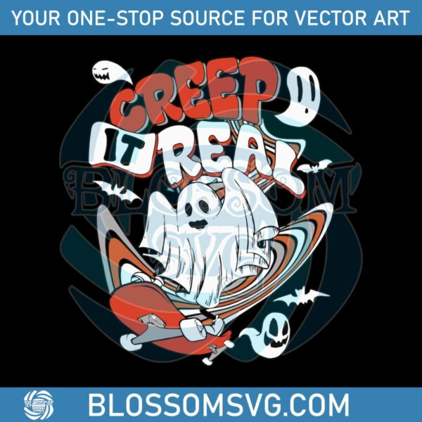Creep it Real Ghost Retro Halloween SVG Cutting Digital File