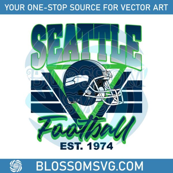 Retro Seattle Football Est 1974 SVG Graphic Design File