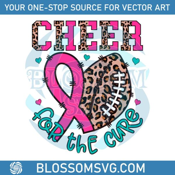 Cheer For The Cure American Football Cancer Support SVG