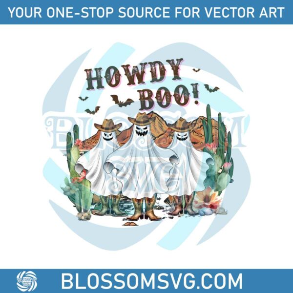 Western Halloween Howdy Boo PNG Sublimation Download