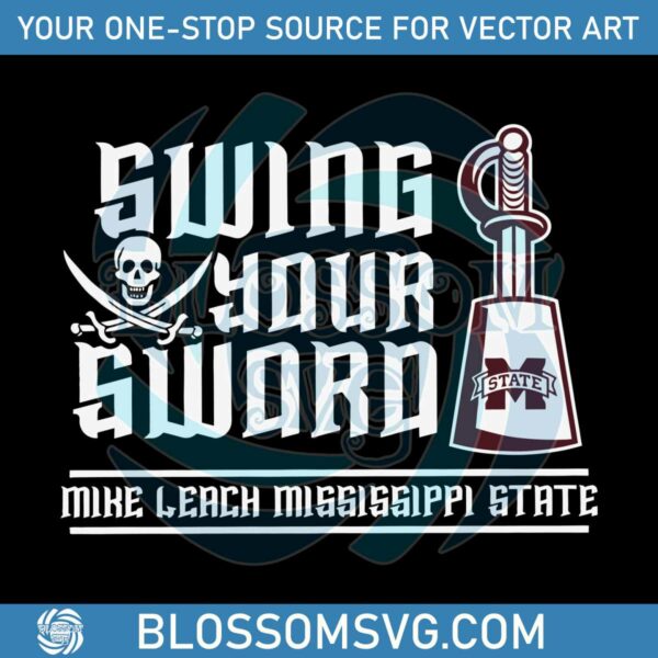 Vintage Swing Your Sword Mike Leach SVG Cutting File